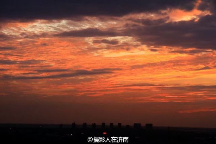 济南完美夕阳：空山新雨后，天气晚来秋